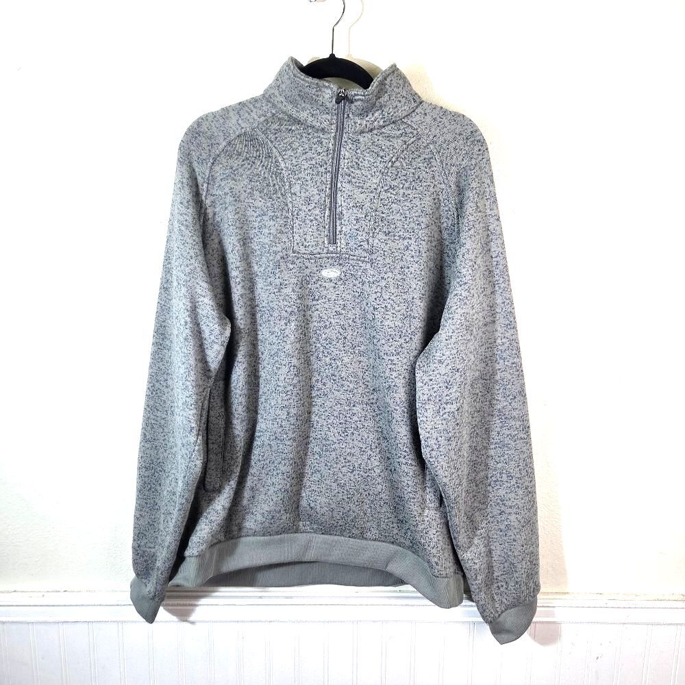 Quiksilver Mens XL Gray Heather Quarter Zip Pullover Fleece Sweater Surf Skate